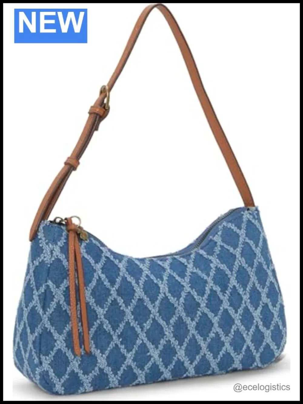 Lucky Brand Pira Small Shoulder Bag Hobo Floral Denim Cotton